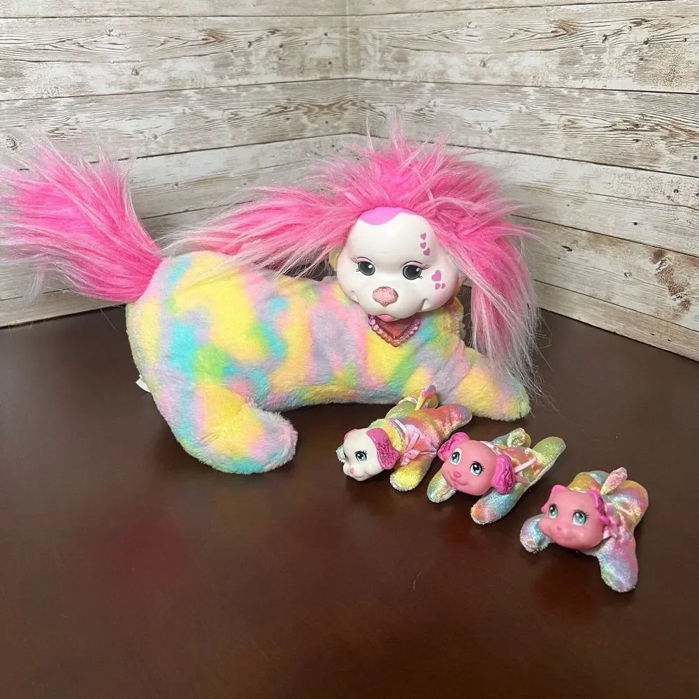 Puppy Surprise 2016 Plush Mom Dog Taffy‎ and 3 Babies  Baby Rainbow Stuffed